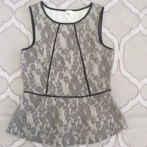 Weston Wear Anthropologie Lace Peplum Tank